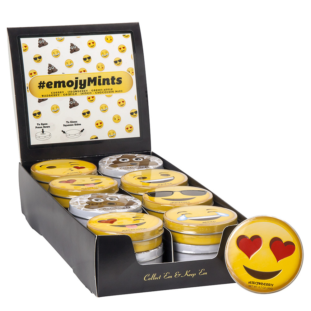 Amusemints Emojy Mints Assorted Fruit Candies 0.7 oz Tin | Nassau Candy