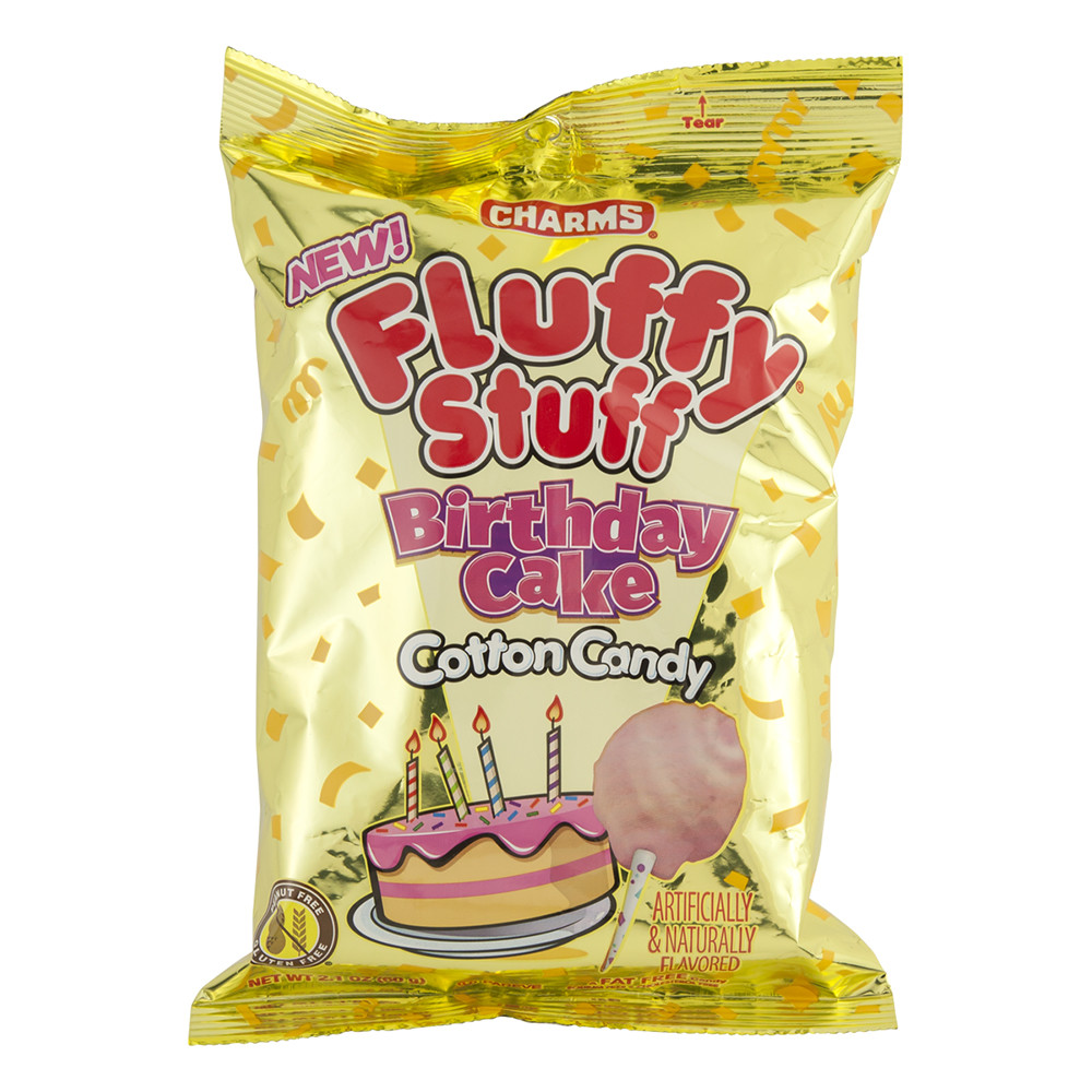 Fluffy Stuff Birthday Cake Cotton Candy 2 1 Oz Bag