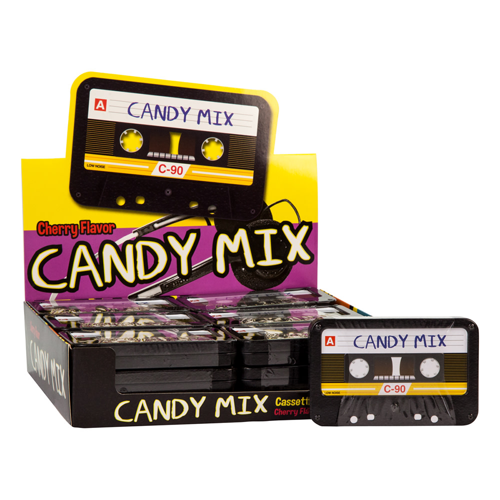 Candy Mix Cassette Tape Tin Cherry Flavor Candy 1.3 oz | Nassau Candy