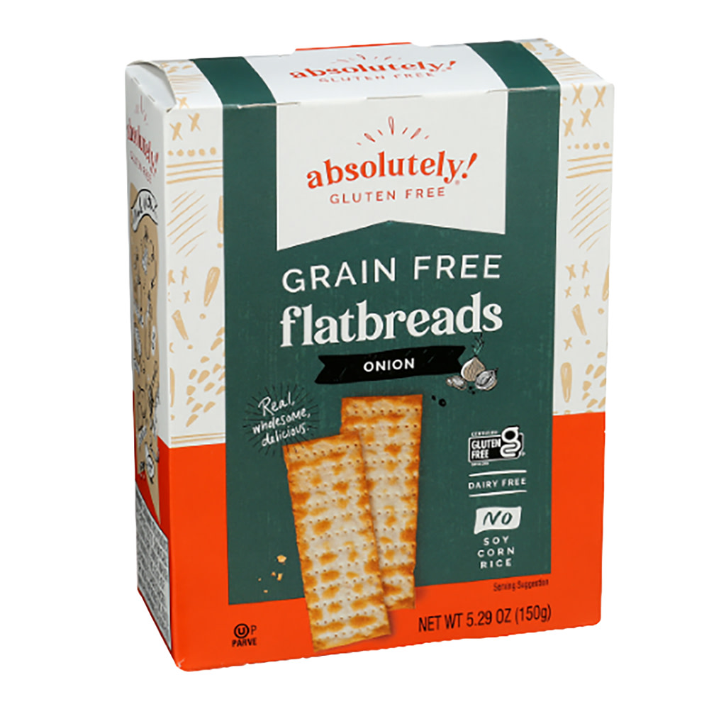 Absolutely Gluten Free Onion Flatbread 5.29 Oz Box Nassau Candy