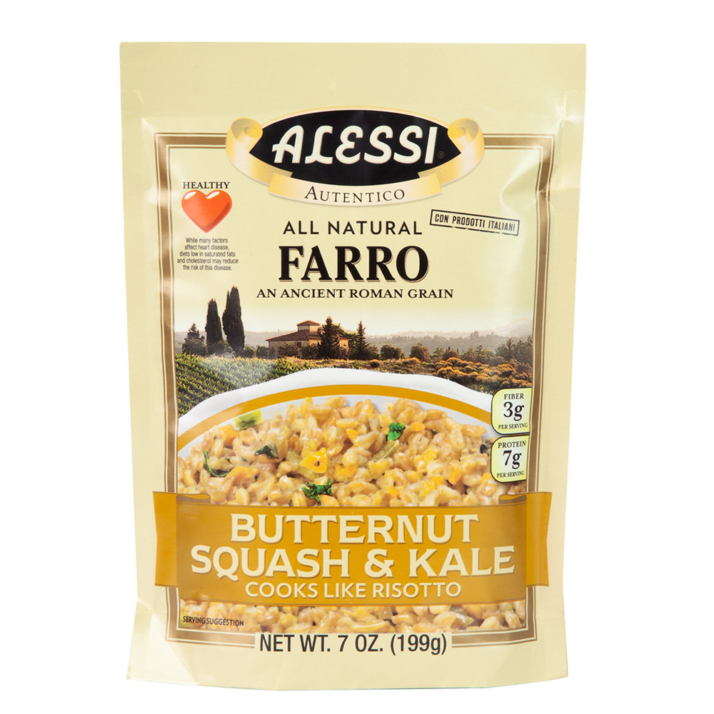 Alessi Farro Butternut Squash & Kale 7 Oz Pouch Nassau Candy