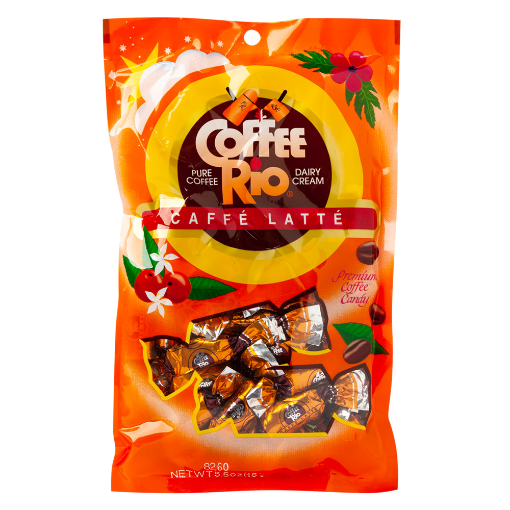 Coffee Rio Caffe Latte Premium Coffee Candy 5.5 oz Peg Bag Nassau Candy