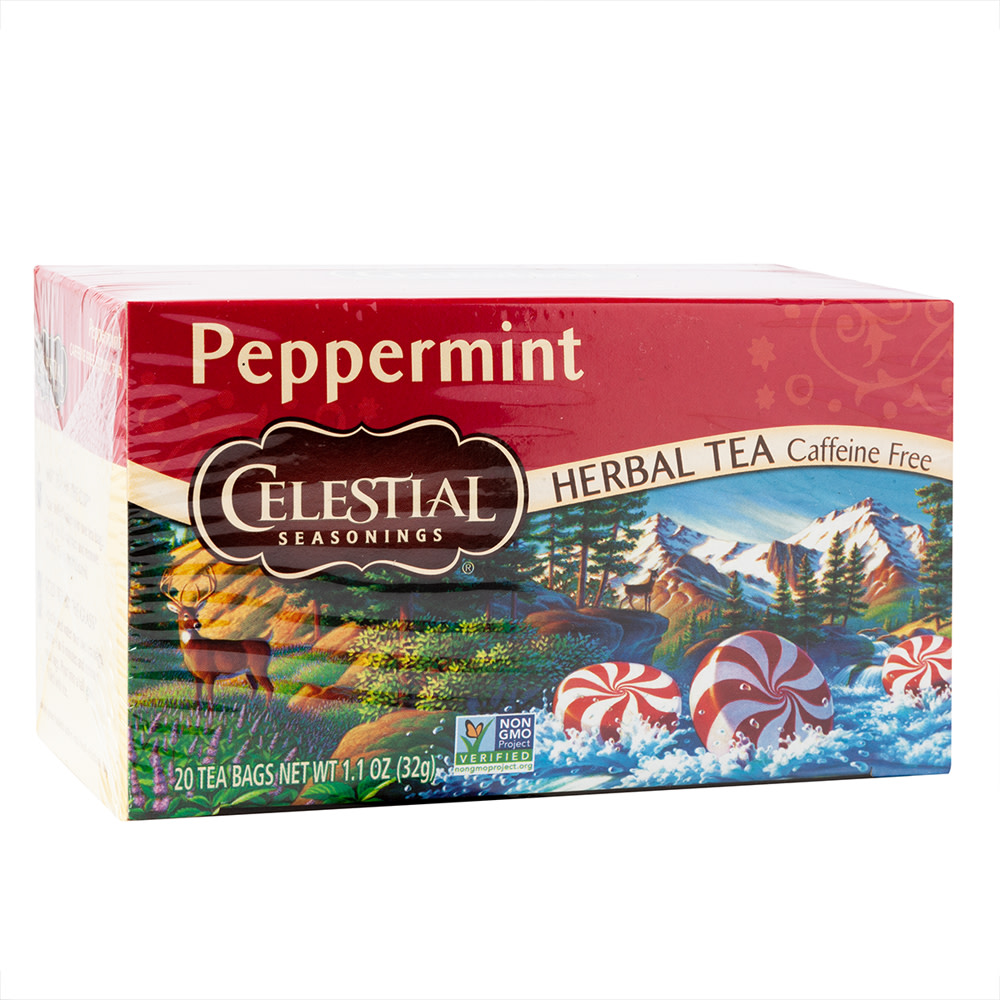 Celestial Seasonings Peppermint Herbal Tea 20 Ct Box Nassau Candy