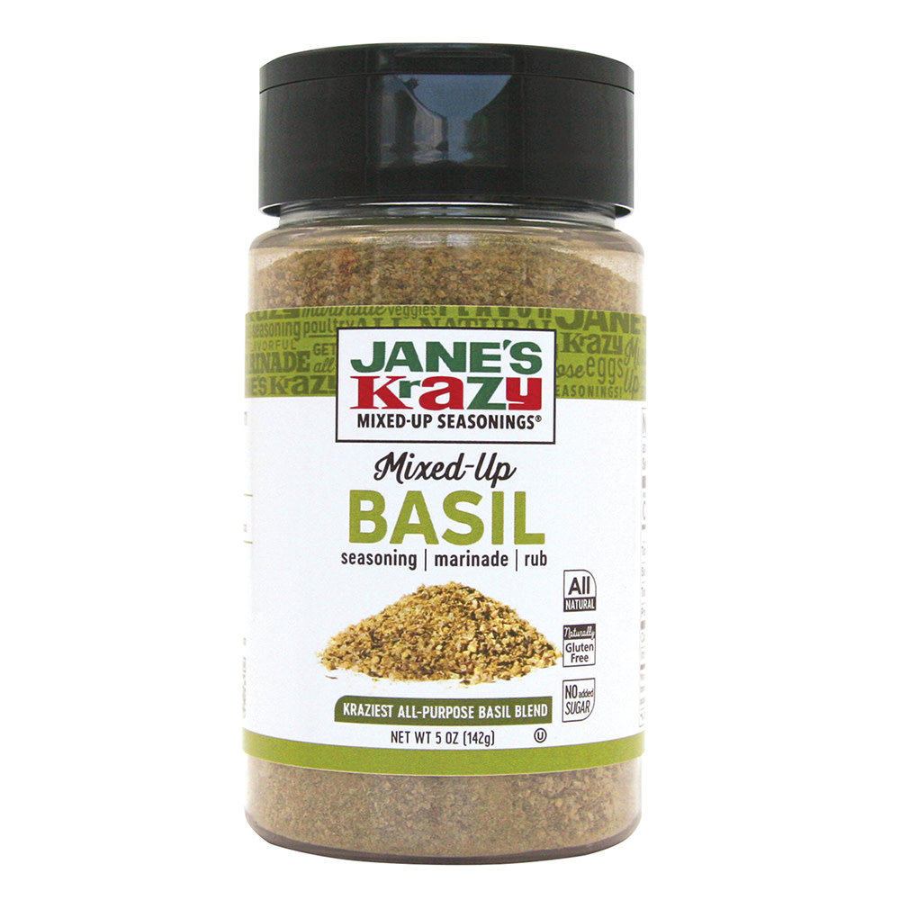 Jane's Krazy Mixed Up Basil Seasoning 5 Oz Shaker Nassau Candy