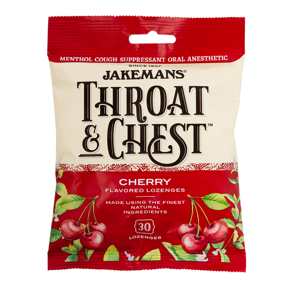 Jakemans Throat & Chest Cherry Cough Drops Nassau Candy