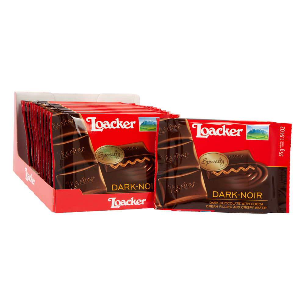 loacker dark chocolate wafer