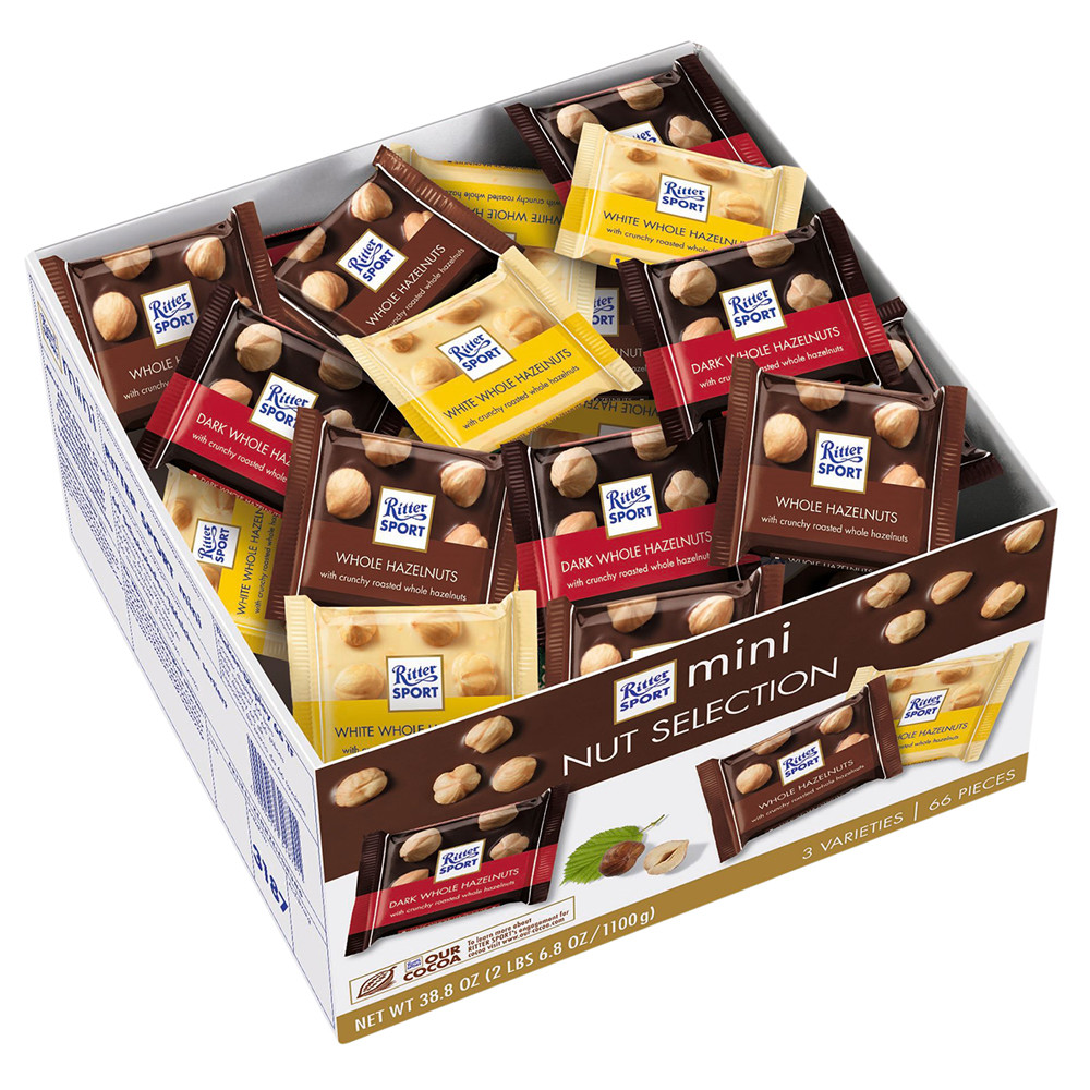Customers love small squares that pack big flavor from Ritter Sport. 