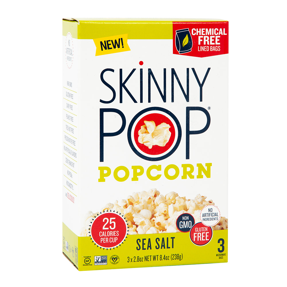 SKINNY POP Microware Popcorn Sea Salt 3ct - Elm City Market