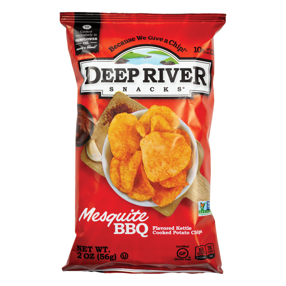 Deep River Mesquite Bbq Kettle Potato Chips 2 oz Bag Nassau Candy