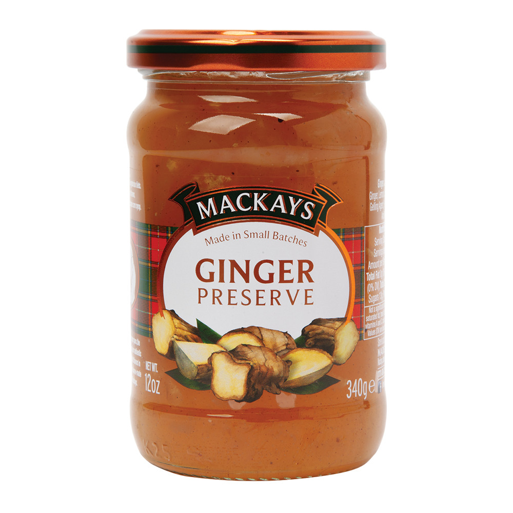 Mackays Ginger Preserve 12 Oz Jar Nassau Candy
