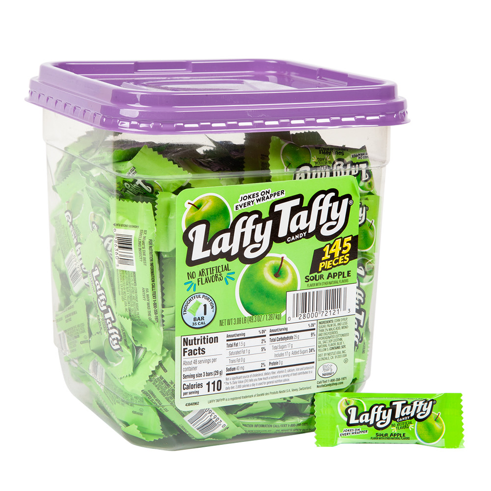 Laffy Taffy Mini Sour Apple Tub Nassau Candy