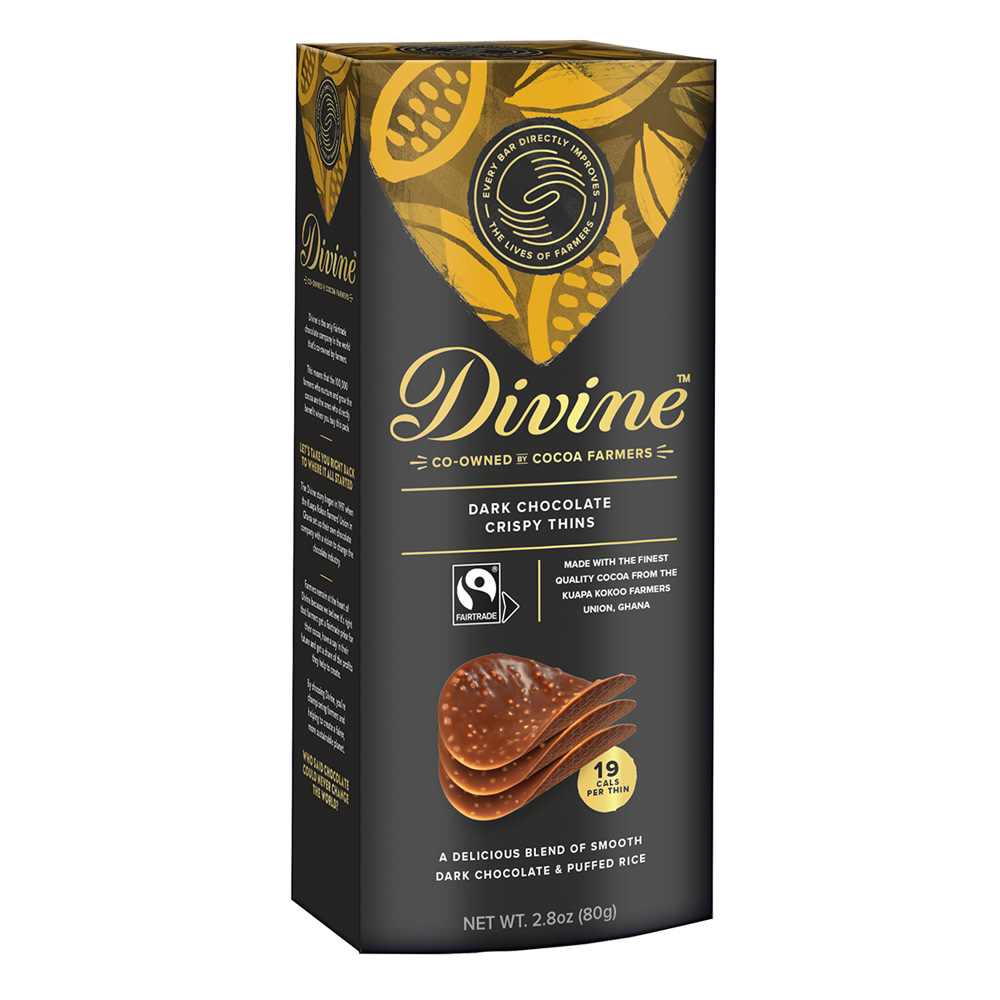 Divine Dark Chocolate with Mint Crispy Thins, 2.8 oz - King Soopers