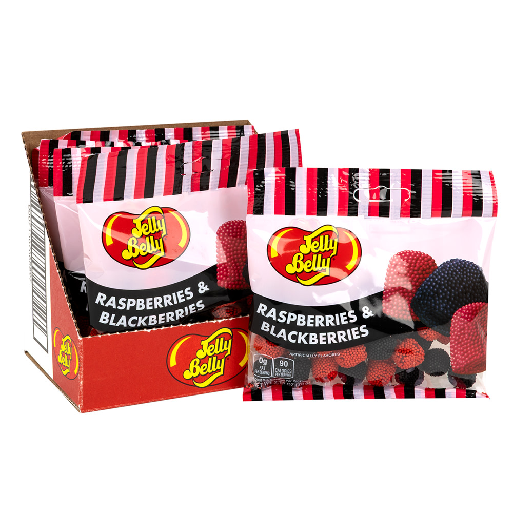 Jelly Belly Raspberries And Blackberries 2.75 Oz Bag Nassau Candy