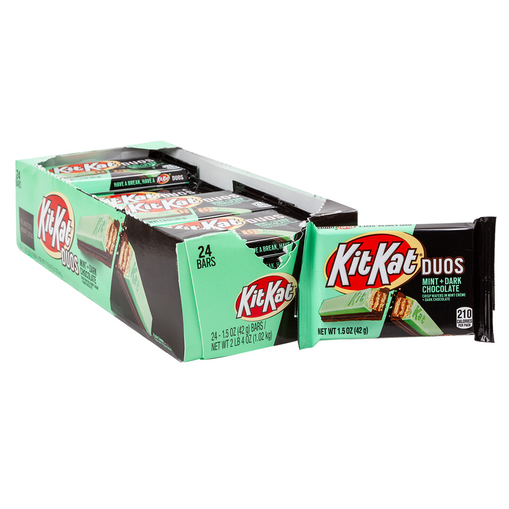 KIT KAT® DUOS Dark Chocolate Mint Wafer Candy Bar, 1 bar / 1.5 oz