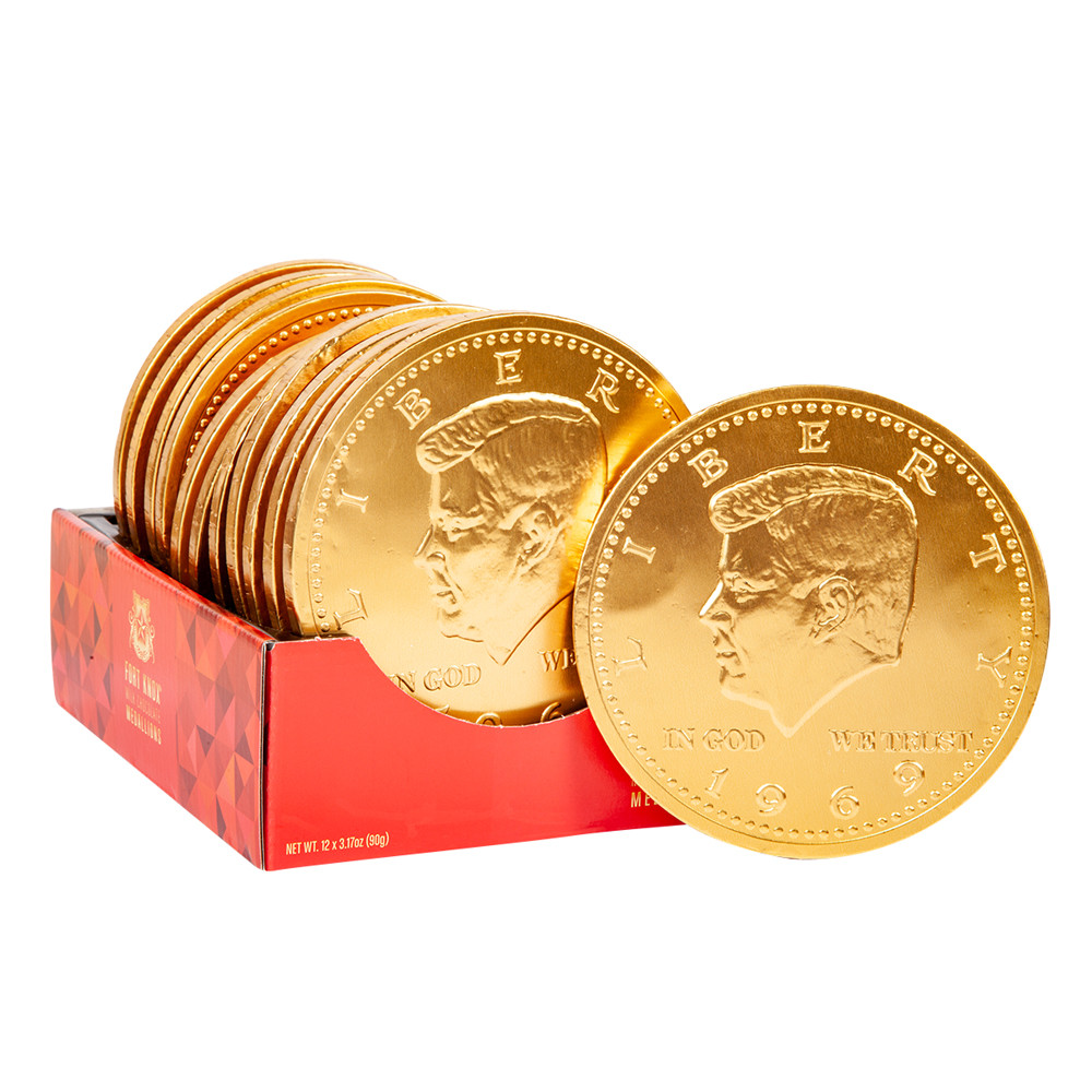  Milk Chocolate Coins, Gold Half Dollar Chocolate