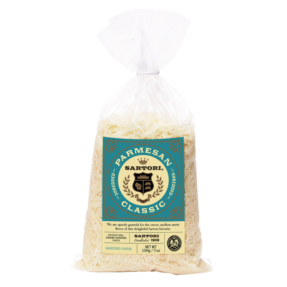 Sartori Shredded Parmesan Cheese 8 Oz Bag Nassau Candy