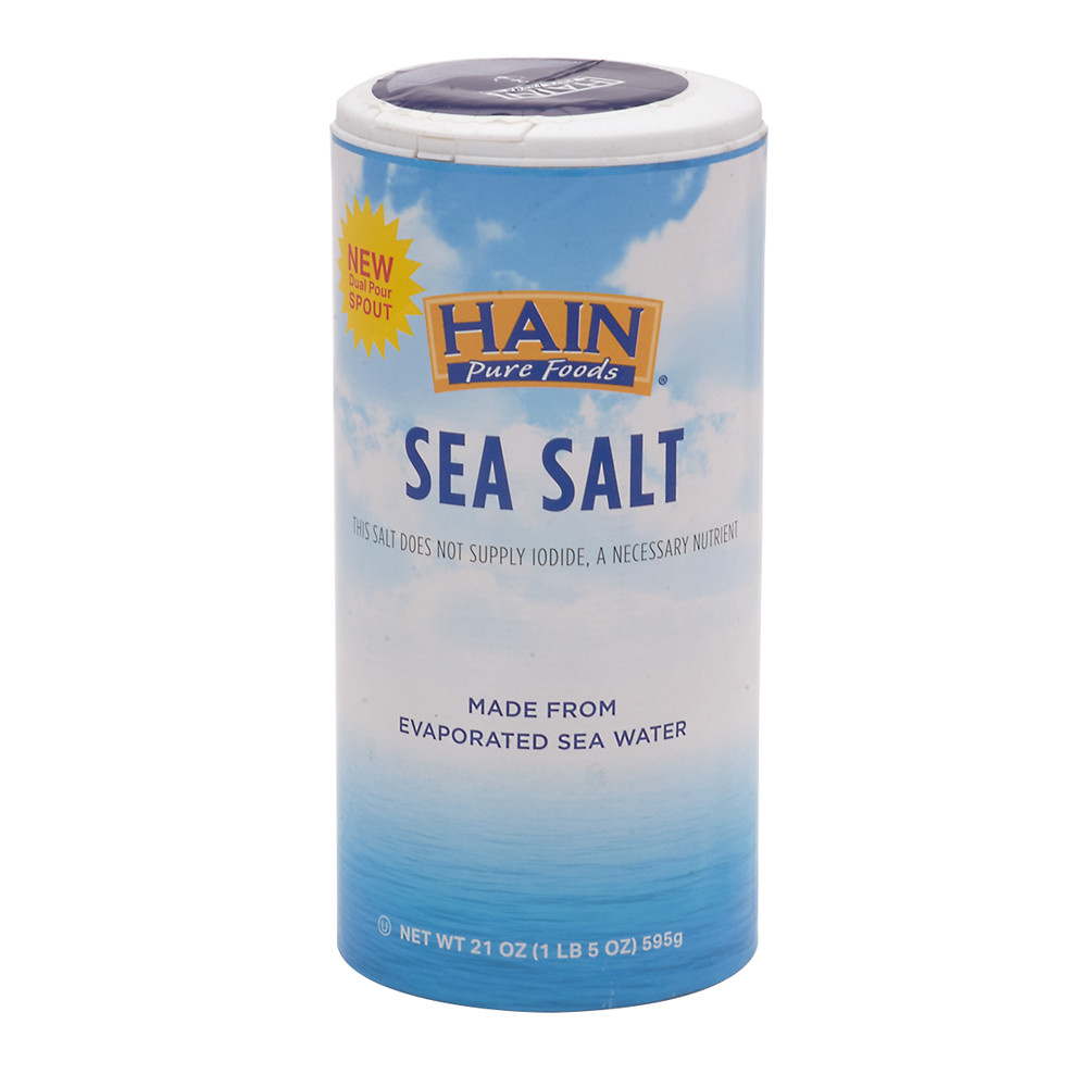 Hain Pure Foods Non Iodized Sea Salt 21 Oz Shaker