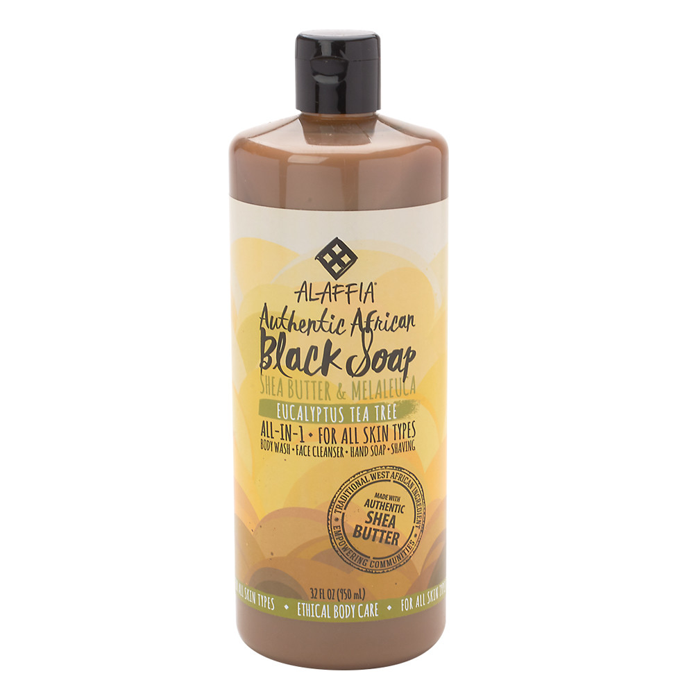 Alaffia - Authentic African Black Soap, Eucalyptus Tea Tree - 32 Oz (841320102636)