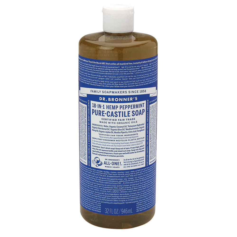 Dr. Bronner's Peppermint Soap 32 oz Bottle Nassau Candy