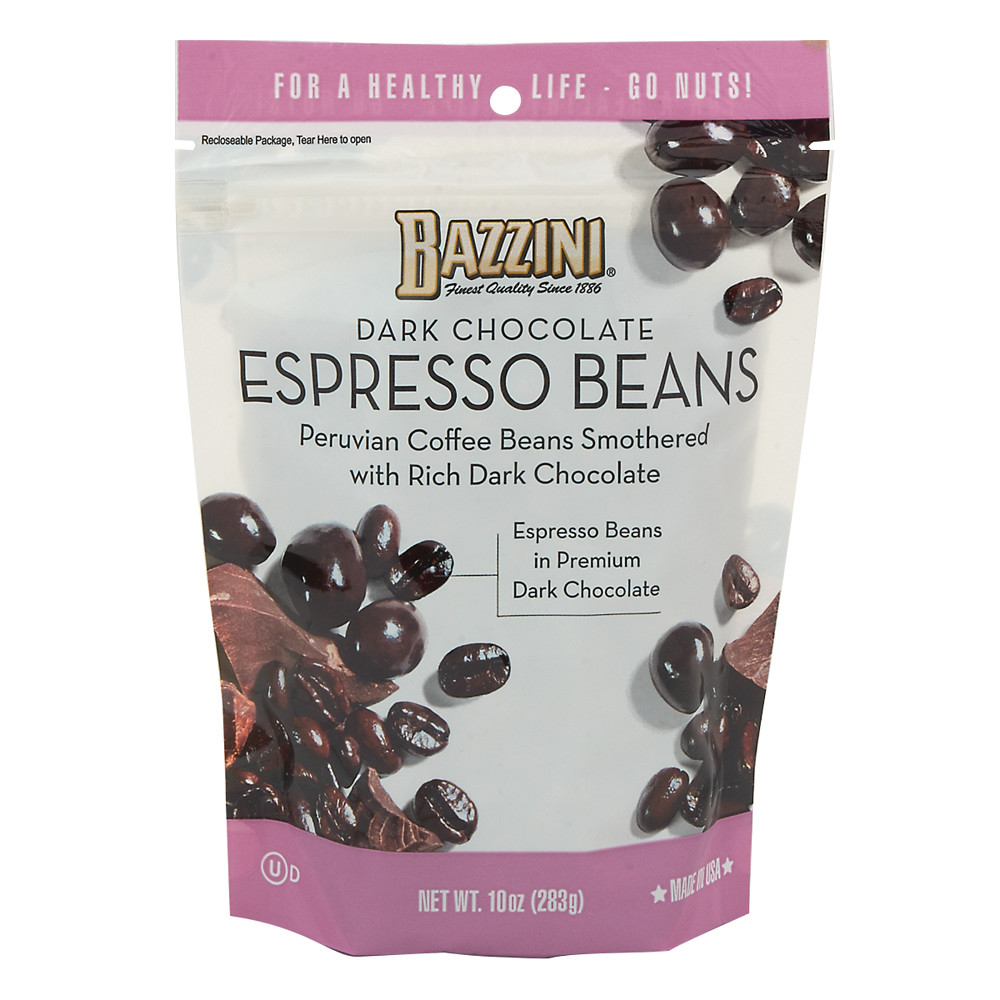 Bazzini Dark Chocolate Espresso Beans 10 oz Pouch Nassau Candy