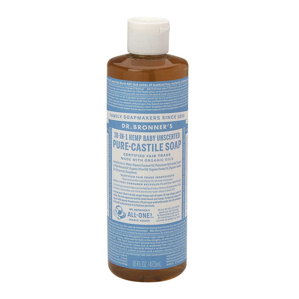 Dr. Bronner's Unscented Baby Soap 16 oz Bottle Nassau Candy