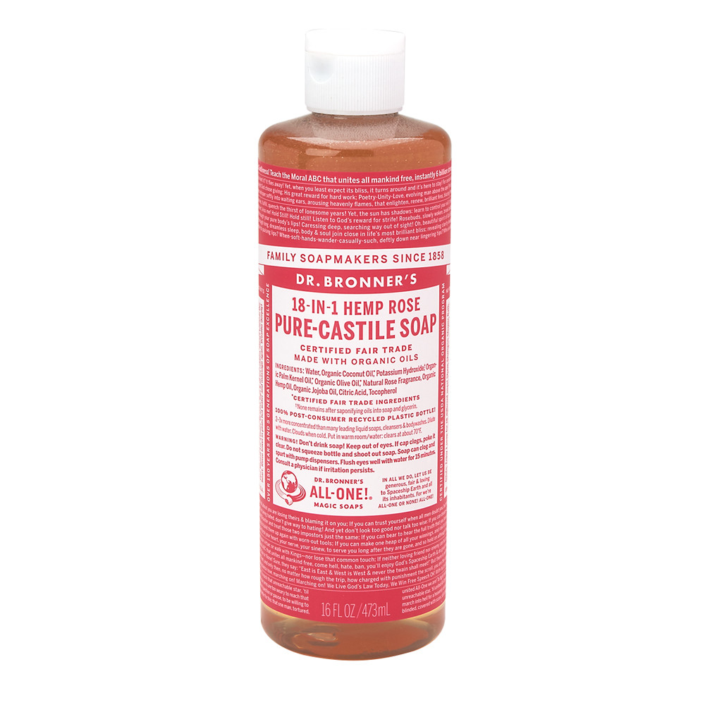 Dr. Bronner's Rose Soap 16 Oz Bottle Nassau Candy