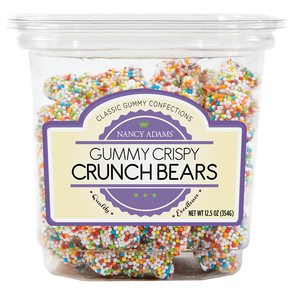 Nancy Adams Gummy Crispy Crunch Bears 125 Oz Tub Nassau Candy 