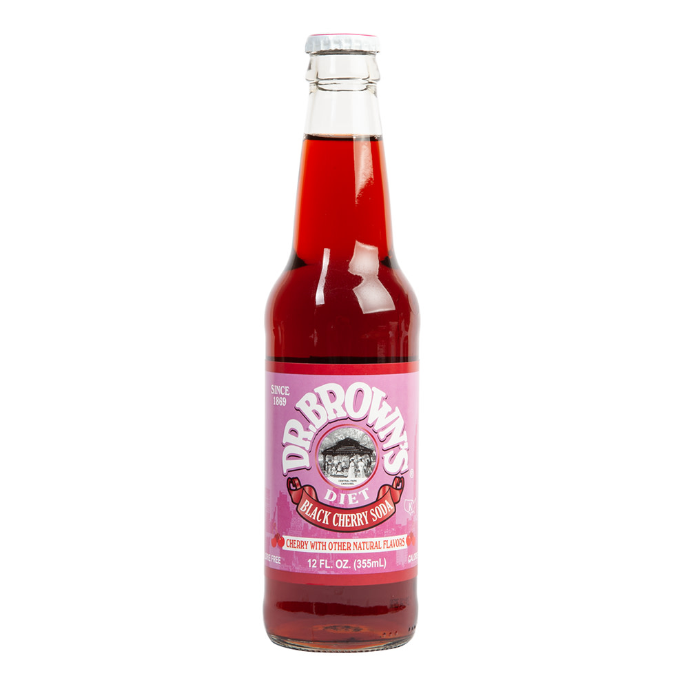  DR .BROWNS DIET BLACK CHERRY SODA 12 OZ BOTTLE