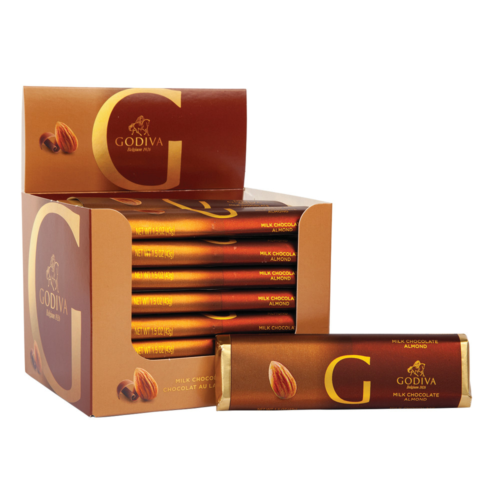 GODIVA : Milk Chocolate Bar With Almonds, 1.5 oz - Annies Hallmark and  Gretchens Hallmark $3.99