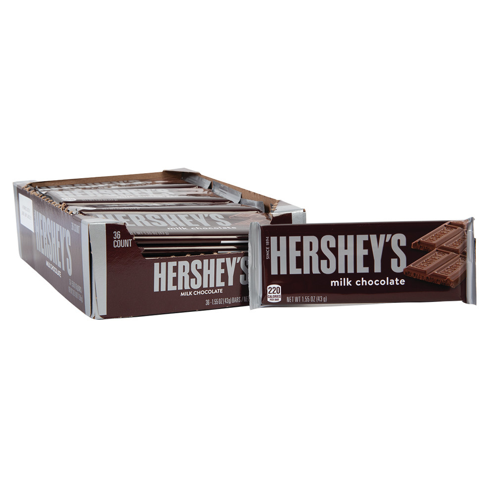 Hershey's Milk Chocolate Candy, Gluten Free, 1.55 Oz, Bar, Candy Bars