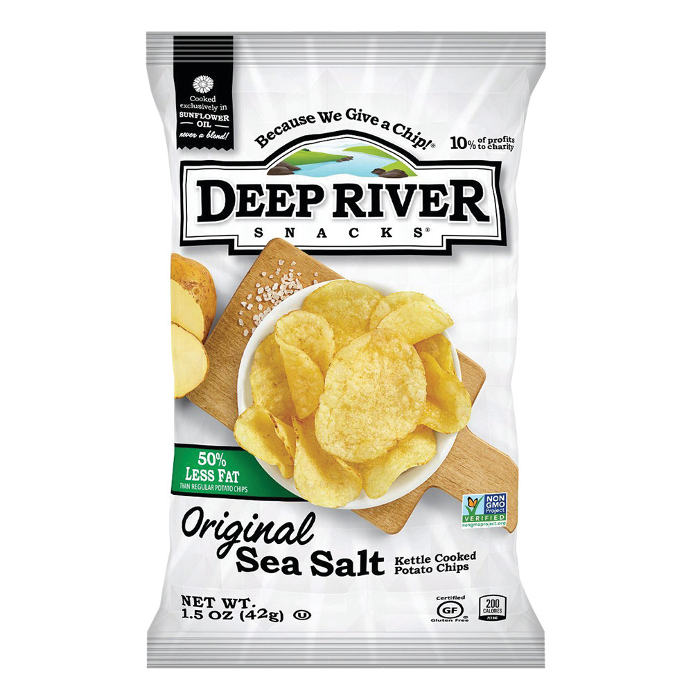 Kettle Brand Sea Salt Potato Chips 1.5 oz. - 24/Case