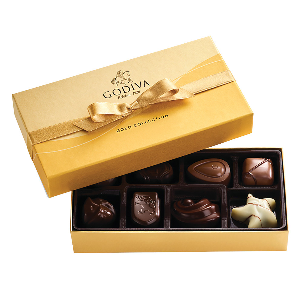 Milk Chocolate Gift Box, Gold Ribbon, 15 pc.