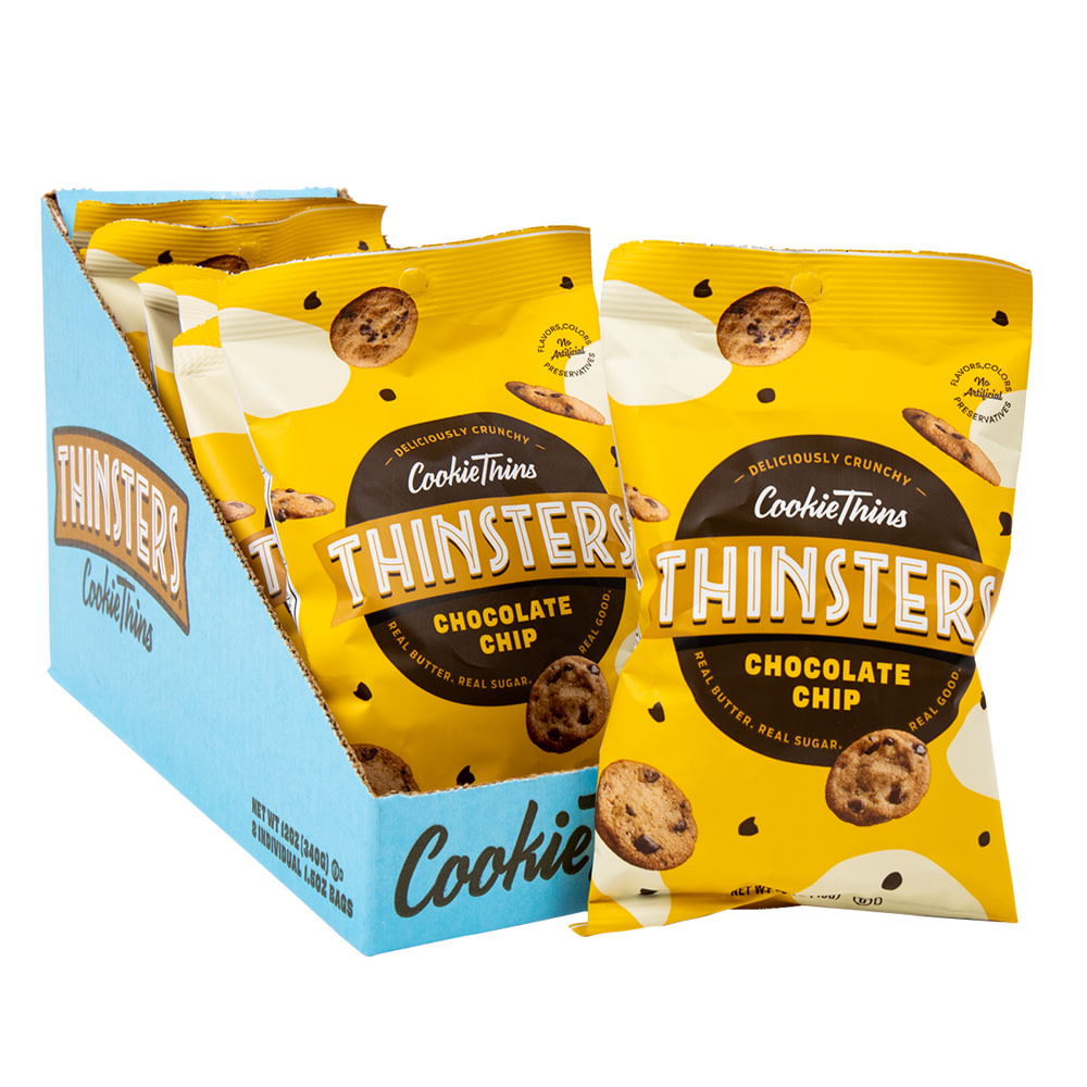Thinsters Cookie Thins Chocolate Chip 1 oz Bag Nassau Candy