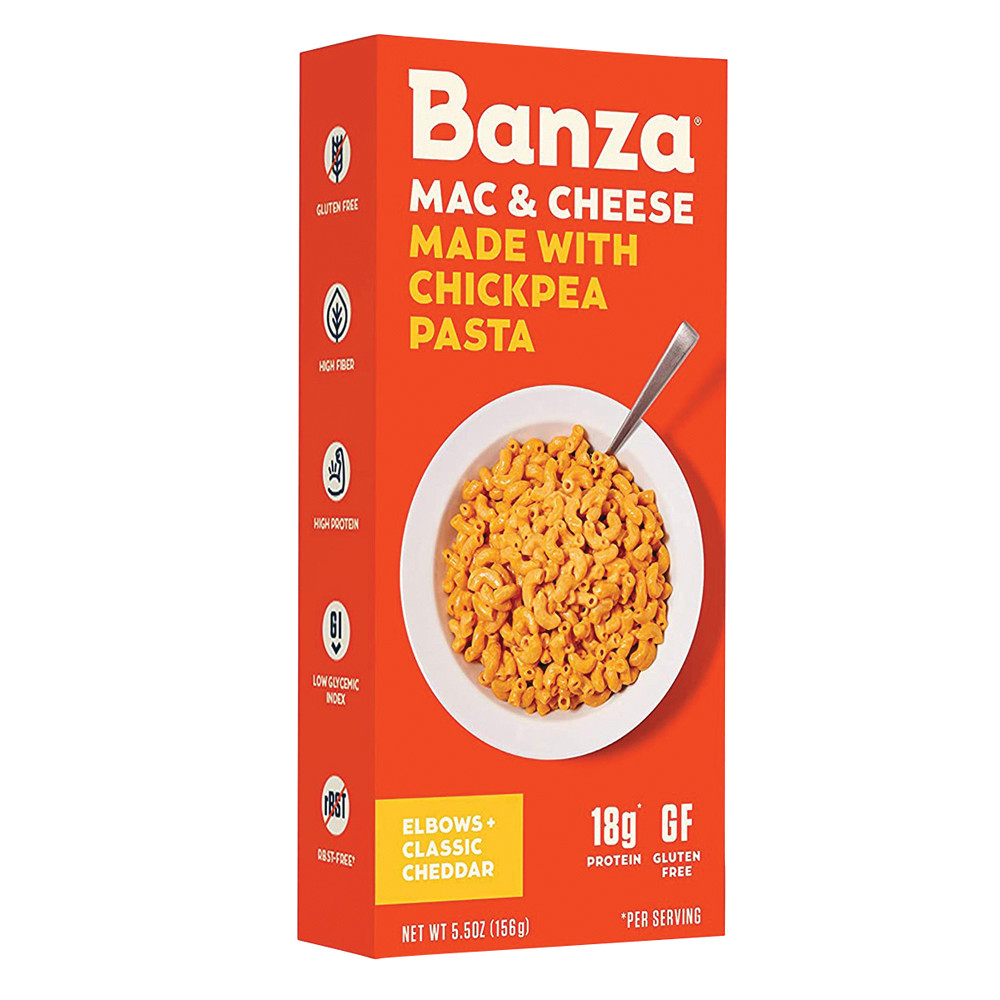Banza Mac & Cheddar Cheese Chickpea Pasta 5.5 oz Box | Nassau Candy