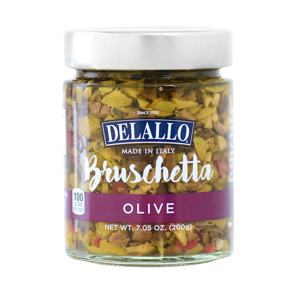 Delallo Olive Bruschetta 7.05 oz Jar Nassau Candy
