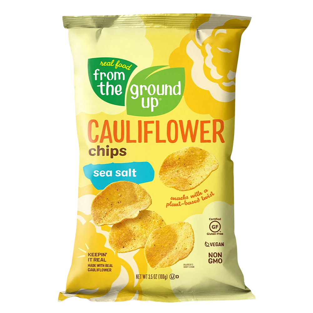 From The Ground Up Cauliflower Sea Salt Chips 3.5 oz Bag Nassau Candy