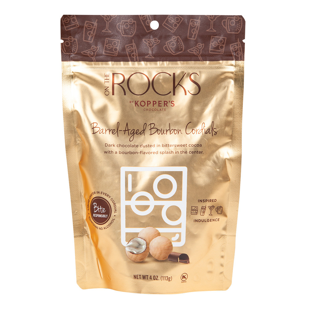 Bon The Rocks On The Rocks Barrel Aged Bourbon Cordials 4 oz Pouch | Nassau Candy