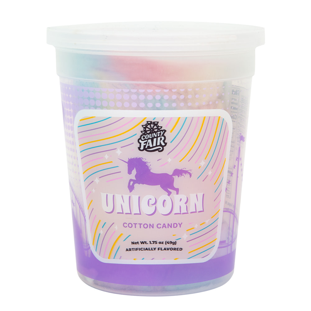County Fair Cotton Candy Unicorn Variety 1.75 oz Tub Nassau Candy