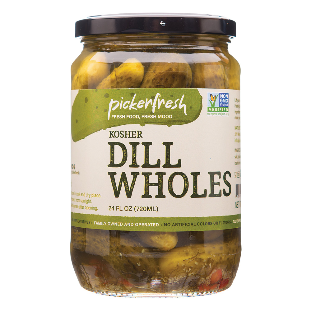 Pickerfresh Kosher Dill Wholes Pickles 24 oz Jar Nassau Candy