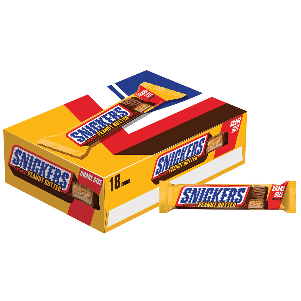 3.56 Oz Snickers Peanut Butter Squared Candy Bars King Size