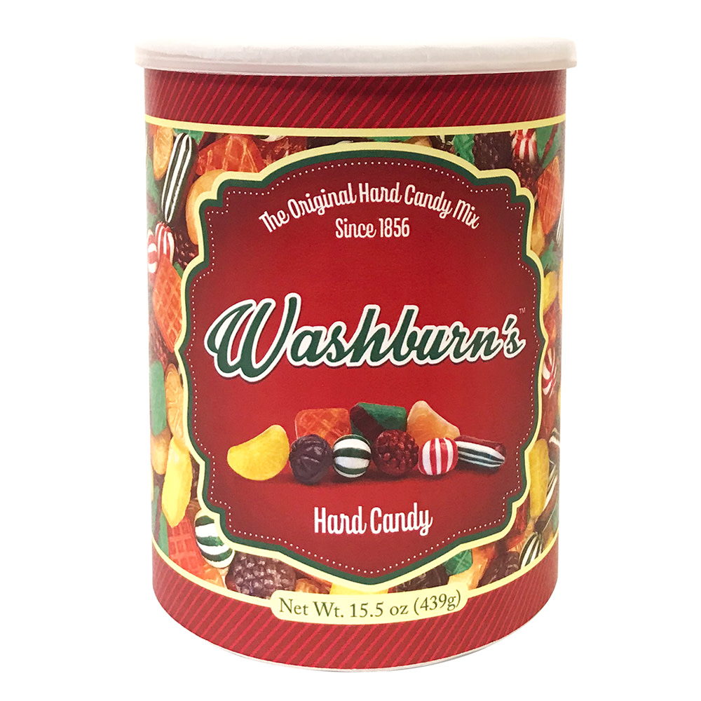 Washburn's Original Hard Candy Mix 15.5 oz Canister Nassau Candy