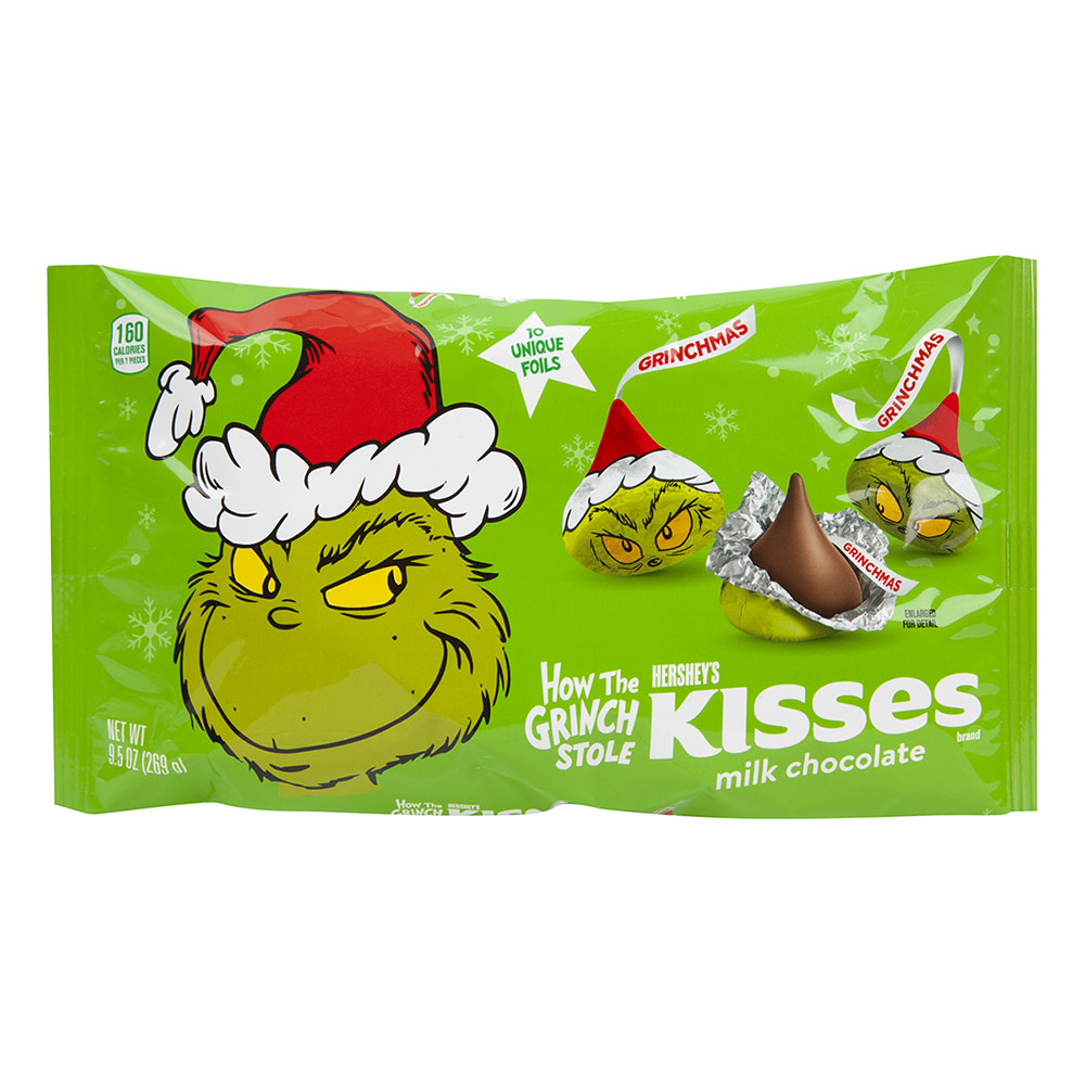 Hershey's Kisses Milk Chocolate Grinch 9.5 oz | Nassau Candy