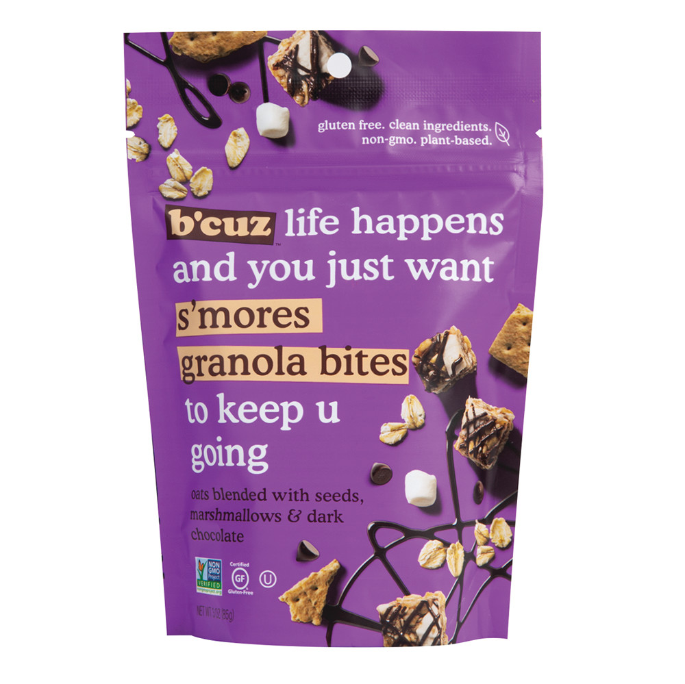 B'cuz S'mores Granola Bites 3 oz Pouch | Nassau Candy