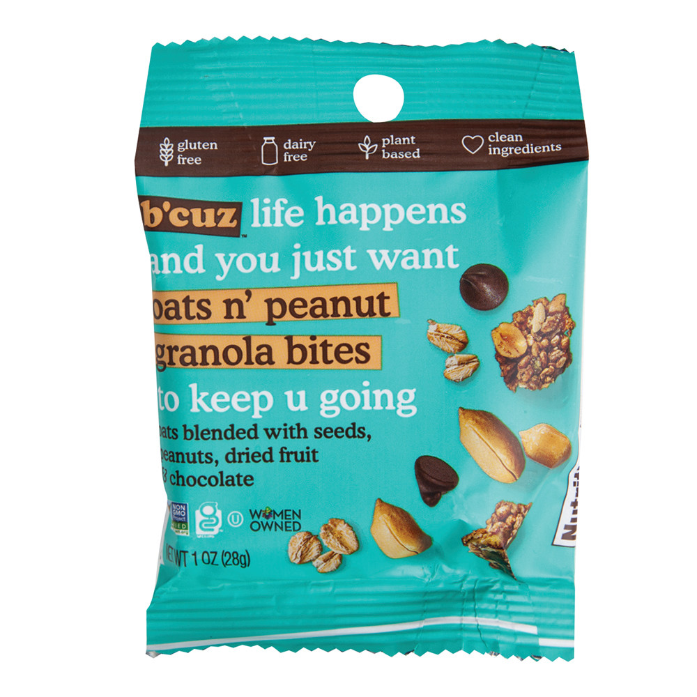 B'cuz Oats N' Peanut Granola Bites 1 oz Peg Bag Nassau Candy