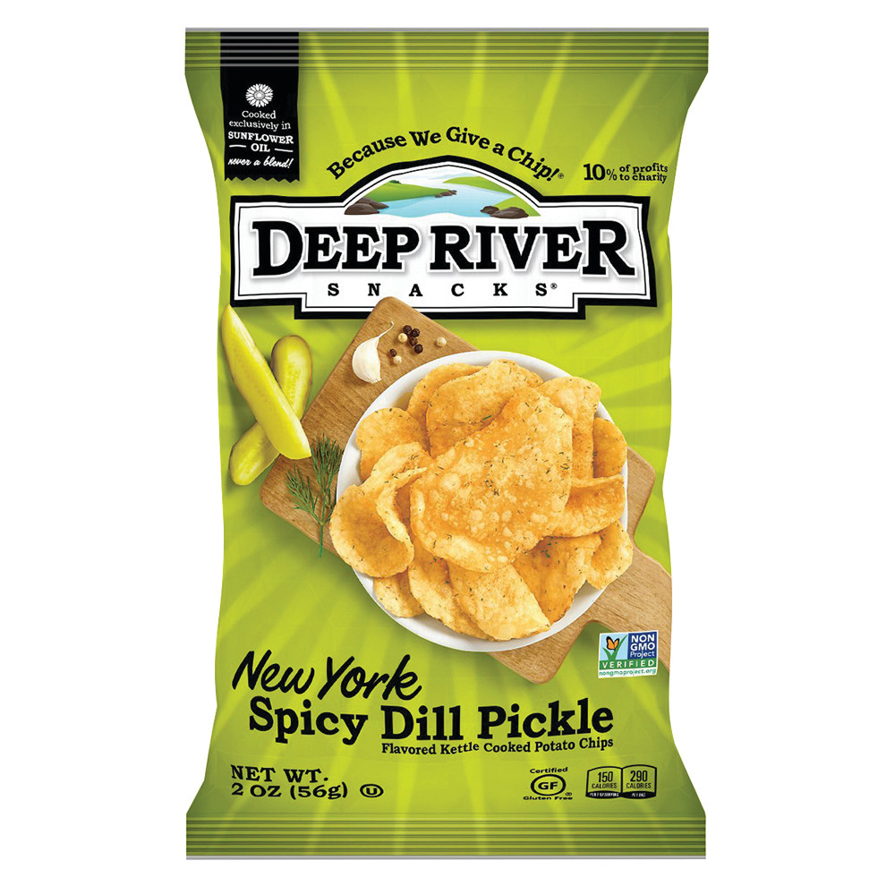 Deep River NY Spicy Dill Pickle Chips 2 oz Nassau Candy
