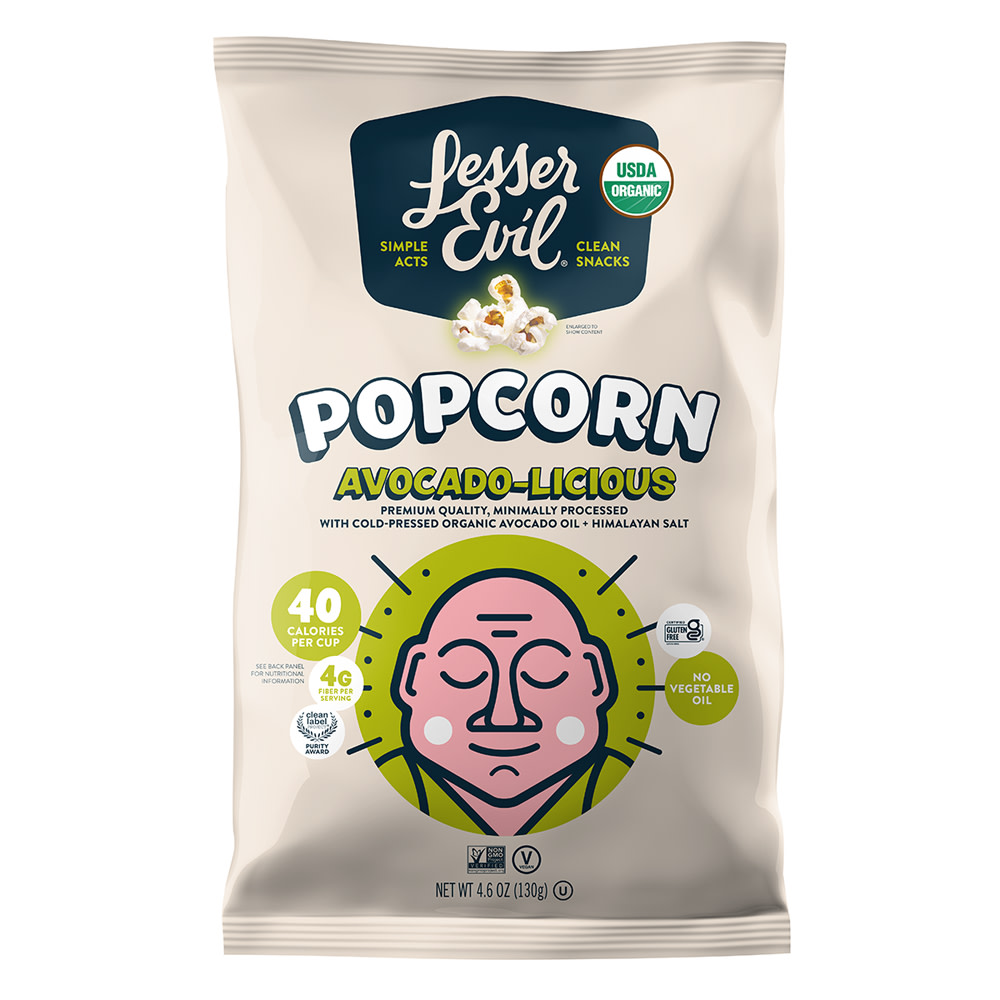 Lesser Evil Organic AvocadoLicious Popcorn 4.6 oz Bag Nassau Candy