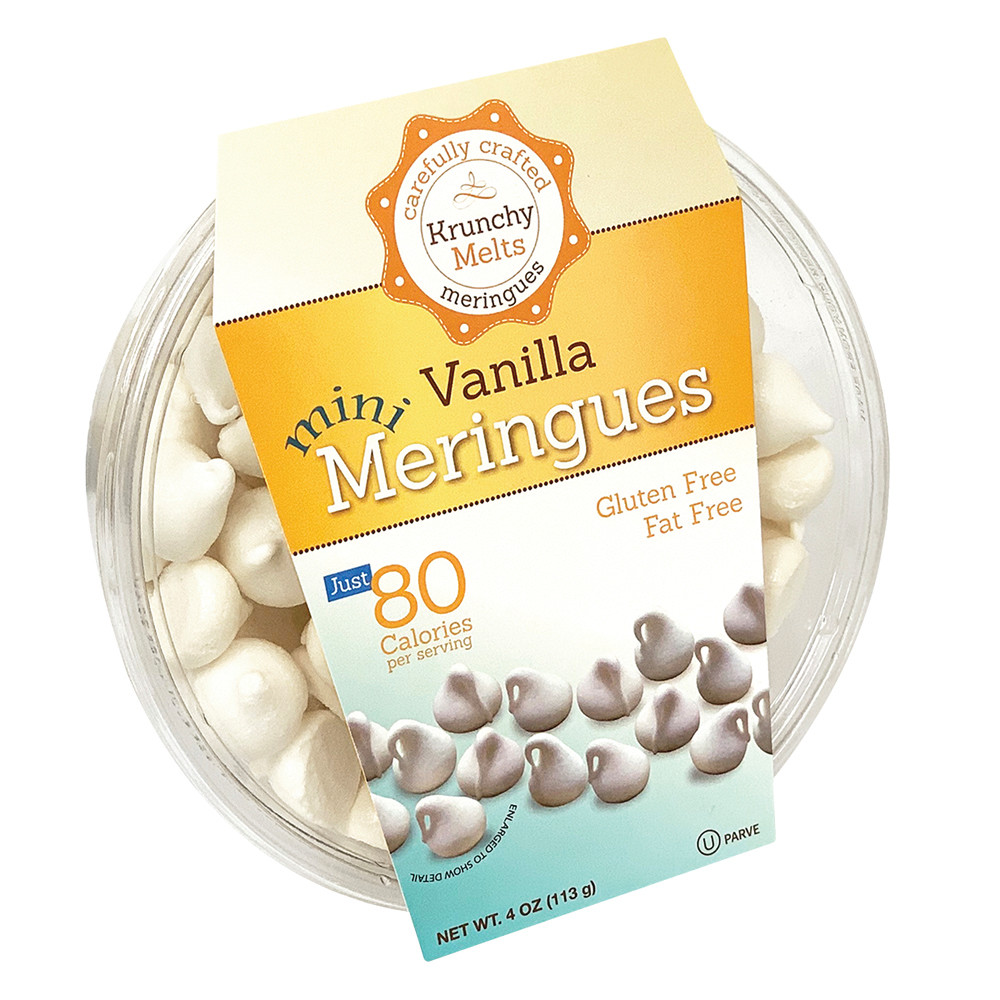Krunchy Melts Mini Vanilla Meringues 4 Oz Tub Nassau Candy
