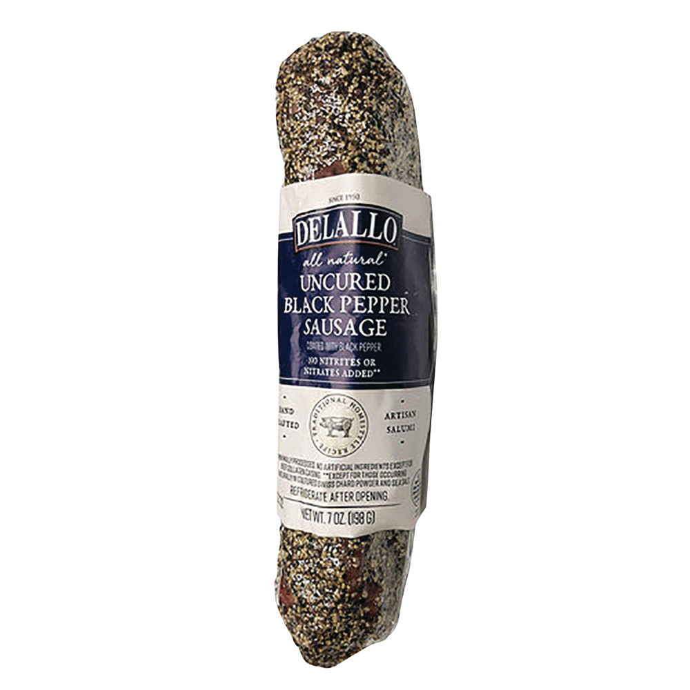 Delallo Black Pepper Dry Sausage 7 oz Nassau Candy