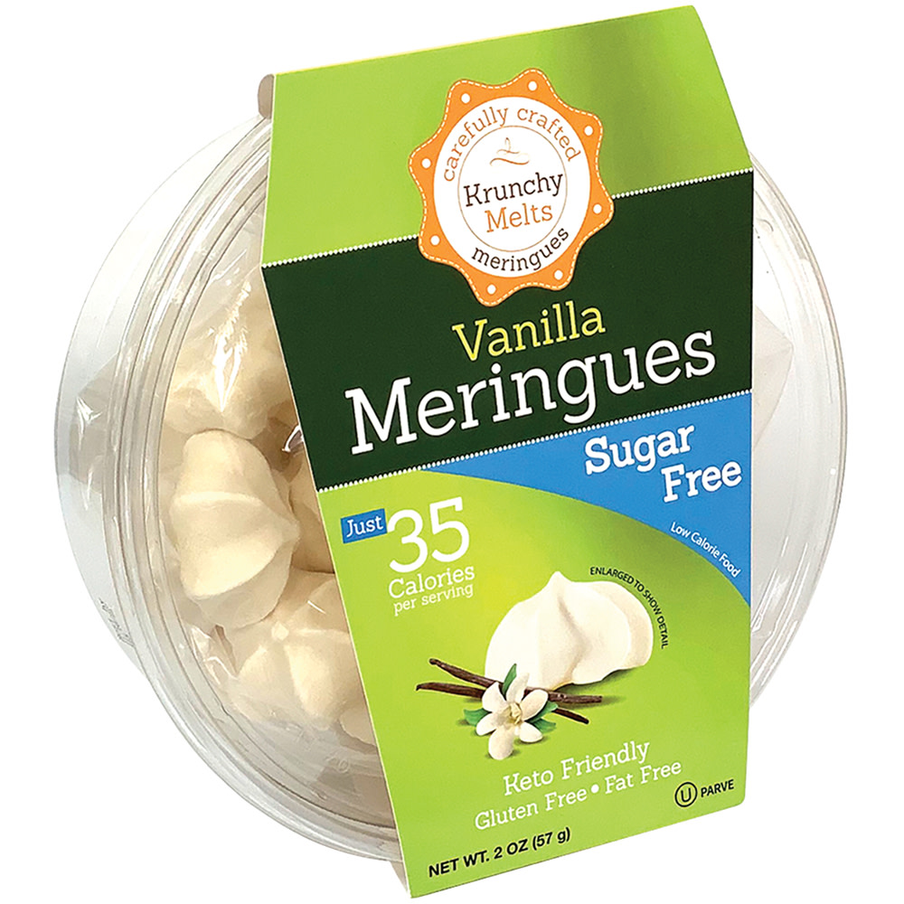 Krunchy Melts Sugar Free Vanilla Meringues 2 Oz Tub Nassau Candy