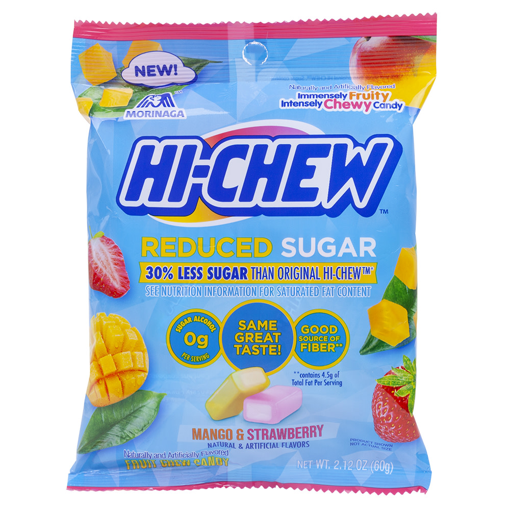 Hi Chew Reduced Sugar 2 12 Oz Peg Bag Nassau Candy